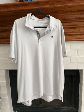 Nike White Men's Polo with Subtle Grey Trim